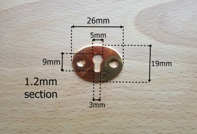 Small Oval Box Escutcheon - gold finish